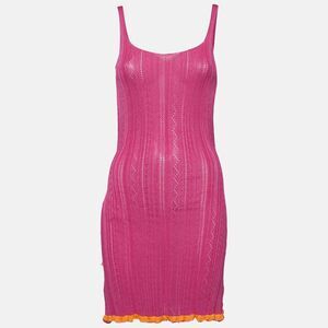 Gimaguas Pink Patterned Knit Sleeveless Mini Dress S